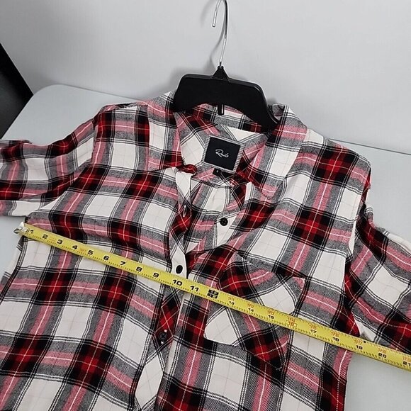 Rails Women's Long Sleeve Red Plaid Button Down Shirt Size Small Lightweight - Picture 7 of 8